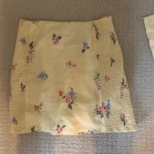Yellow Flower Mini Skirt